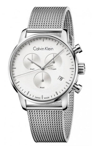 Calvin Klein High Noon Silver Dial Silver Mesh Bracelet Watch for Men - K8M27126