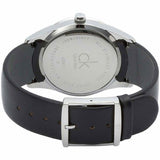 Calvin Klein Minimal Diamonds Black Dial Black Leather Strap Watch for Men - K3M211CS