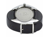 Calvin Klein Minimal Diamonds Black Dial Black Leather Strap Watch for Men - K3M211CS