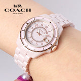 Coach Preston Pink Dial Pink Steel Strap Watch for Women - 14503463