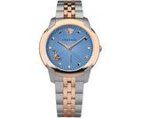 Versace Audrey Quartz Blue Dial Two Tone Steel Strap Watch for Women - VELR00619