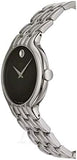 Movado Classic Quartz Black Dial Silver Steel Strap Watch for Men - 0606337