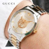 Gucci G Timeless Silver Dial Two Tone Steel Strap Watch For Women - YA1264074