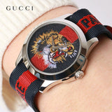 Gucci G Timless Le Marche Des Merveilles Blue & Red Dial Blue & Red Nylon Strap Unisex Watch  - YA126495