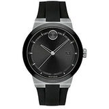 Movado Bold Fusion Black Dial Black Silicone Strap Watch for Men - 3600624