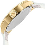 Michael Kors Jessa Multifunction Gold Dial White Leather Strap Watch For Women - MK7204