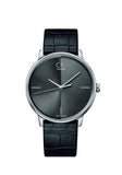 Calvin Klein Accent Black Dial Black Leather Strap Watch for Men - K2Y2X1C3