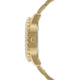 Guess Dazzler Diamonds Silver Dial Gold Steel Strap Watch for Women - W0335L2