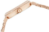 Michael Kors Caitlin Red Dial Rose Gold Stainless Steel Strap Watch for Women - MK3377