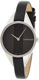 Calvin Klein Rebel Black Grey Dial Black Leather Strap Watch for Women - K8P231C1