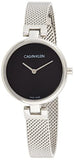 Calvin Klein Authentic Black Dial Silver Mesh Bracelet Watch for Women - K8G23121