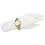 Guess Park Ave South Analog White Dial Gold Steel Strap Watch For Women - W0767L2