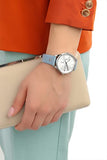 Tommy Hilfiger Brooke Silver Dial Blue Leather Strap Watch for Women - 1782023