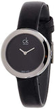 Calvin Klein Firm Black Dial Black Leather Strap Watch for Women - K3N231C1