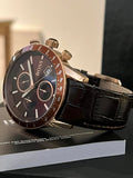 Hugo Boss Rafale Chronograph Brown Dial Brown Leather Strap Watch For Men - 1513392