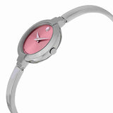 Movado Bela Museum Pink Dial Silver Steel Strap Watch For Women - 0606596