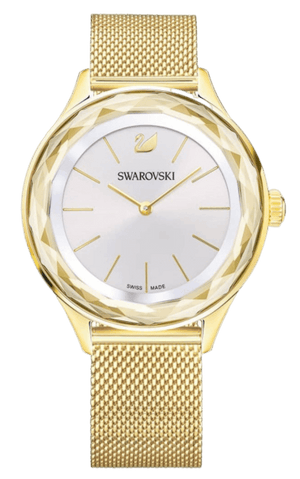 Swarovski Octea Nova Silver Dial Gold Mesh Bracelet Watch for Women - 5430417