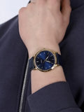 Fossil The Minimalist 3H Analog Blue Dial Blue Leather Strap Watch for Men - FS5789