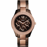 Fossil Stella Multifunction Brown Dial Two Tone Steel Strap Watch for Women - ES4079