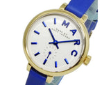 Marc Jacobs Sally White Dial Blue Leather Strap Watch for Women - MBM1354