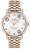 Coach Delancey White Dial Rose Gold Steel Strap Watch for Women - 14502811