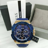 Guess Genesis Quartz Blue Dial Blue Silicone Strap Watch For Men - W1254G3