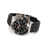 Breitling Super Chronomat B01 44 Black Dial Black Rubber Strap Watch for Men - UB0136251B1S1