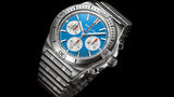 Breitling Chronomat B01 42 Six Nations Italy Blue Dial Silver Steel Strap Watch for Men - AB0134A41C1A1