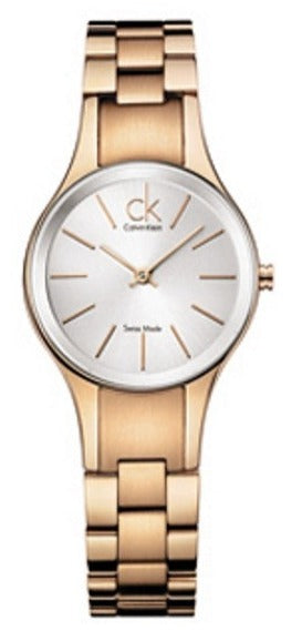 Calvin Klein Simplicity White Dial Rose Gold Steel Strap Watch for Women - K4323520