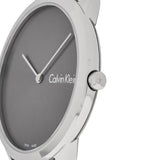 Calvin Klein Minimal Grey Dial Silver Mesh Bracelet Watch for Men - K3M211Y3