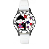 Marc Jacobs Miss Marc Flower White Dial White Silicone Strap Watch for Women - MBM5513