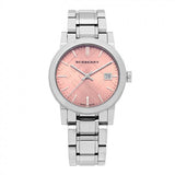 Burberry The City Pink Dial Silver Steel Strap Watch for Women - BU9124