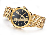 Versace Virtus Quartz Black Dial Gold Steel Strap Watch for Women - VEHC00619