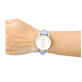 Fossil Original Boyfriend White Dial Light Blue Leather Strap Watch for Women - ES4045