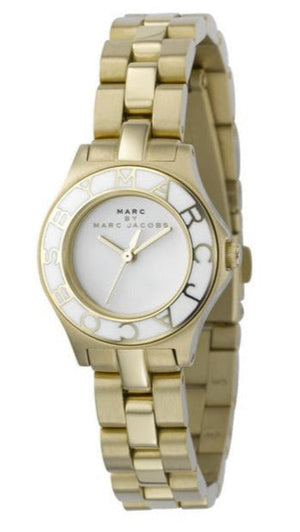 Marc Jacobs Amy White Dial Gold Steel Strap Watch for Women - MBM3051