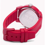 Tommy Hilfiger Denim Red Dial Red Rubber Strap Watch for Men - 1791557