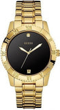 Guess Classic Diamonds Black Dial Gold Steel Strap Watch for Men - W0416G2