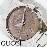 Gucci G Timeless Brown Dial Silver Steel Strap Watch For Women - YA126526