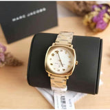 Marc Jacobs Mandy White Dial Gold Steel Strap Watch for Women - MJ3573