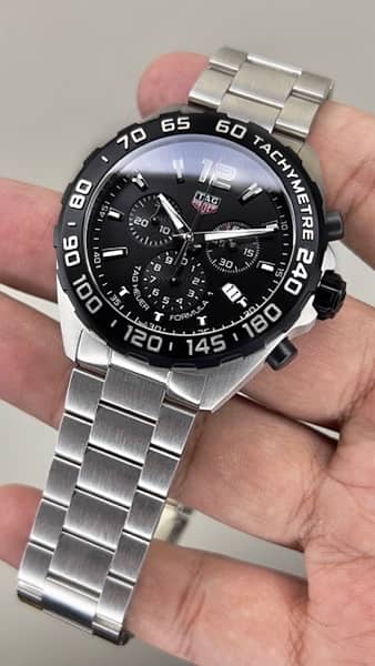 Tag Heuer Formula 1 Chronograph Black Dial Silver Steel Strap Watch for Men - CAZ1010.BA0842