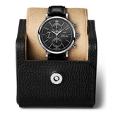 IWC Portofino Chronograph Black Dial Black Leather Strap Watch for Men - IW391029