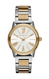 Michael Kors Hartman Quartz White Dial Two Tone Steel Strap Watch For Women - MK3521