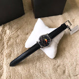 Gucci G-Timeless Moonphase Black Dial Black Leather Strap Watch For Men - YA1264045