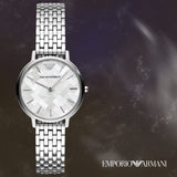 Emporio Armani Mother of Pearl Dial Silver Steel Strap Watch For Women - AR11112