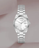 Guess Luna Silver Dial Silver Steel Strap Watch for Women - GW0308L1