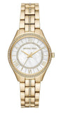 Michael Kors Lauryn Mother of Pearl White Dial Gold Steel Strap Watch for Women - MK3899