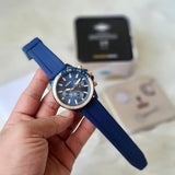 Fossil Bannon Multifunction Blue Dial Blue Silicone Strap Watch for Men - BQ2498