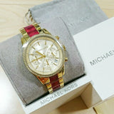 Michael Kors Ritz Chronograph Gold Dial Two Tone Steel Strap Watch For Women - MK6517