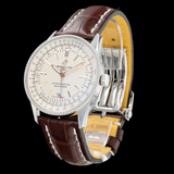 Breitling Navitimer Automatic 41 White Dial Brown Leather Strap Watch for Men - A17326211G1P2