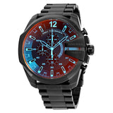 Diesel Mega Chief Black Dial Black Steel Strap Watch For Men - DZ4318